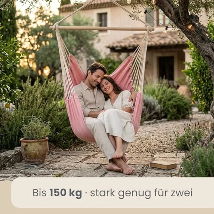 XXL Hängesessel Relaxsessel 185x130cm bis 150kg in Rosa – Bild 4