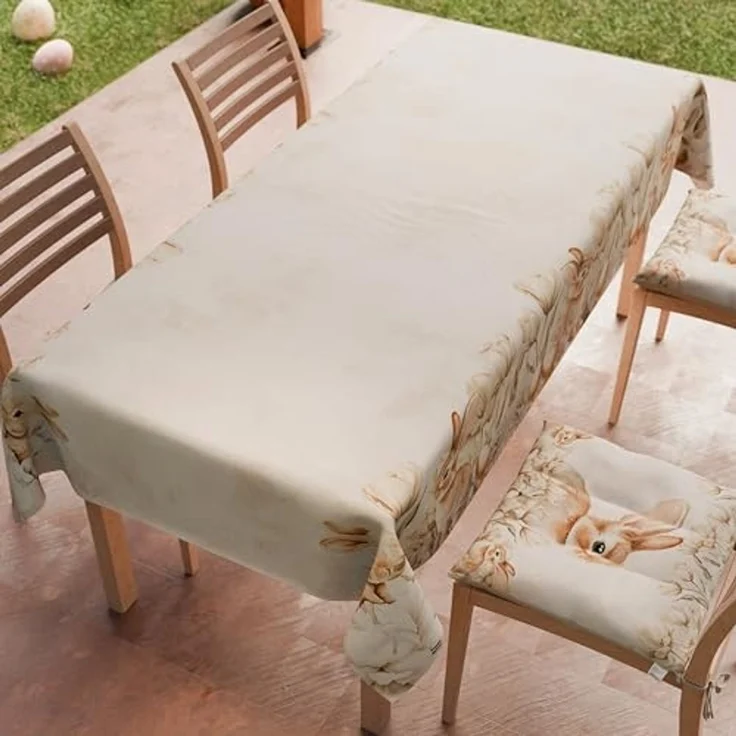 Petti Artigiani Italiani - Tischdecke für Ostern, schmutzabweisend, rechteckig, für die Küche, Design Sweet Easter, für 14 Plätze (140x300 cm), 100% Made in Italy – Bild 2