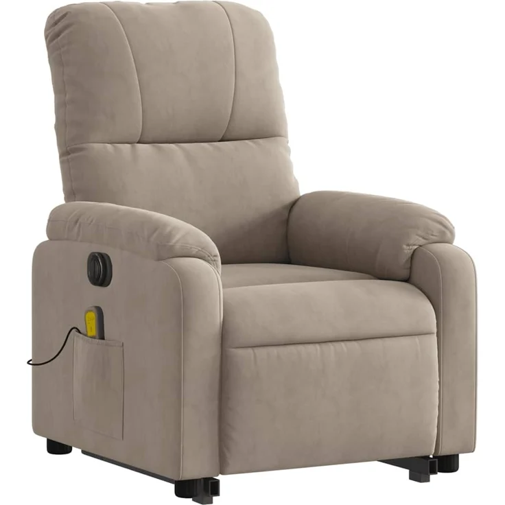 vidaXL Massagesessel Aufstehhilfe Elektrisch Taupe Mikrofasergewebe 3204950 – Bild 2