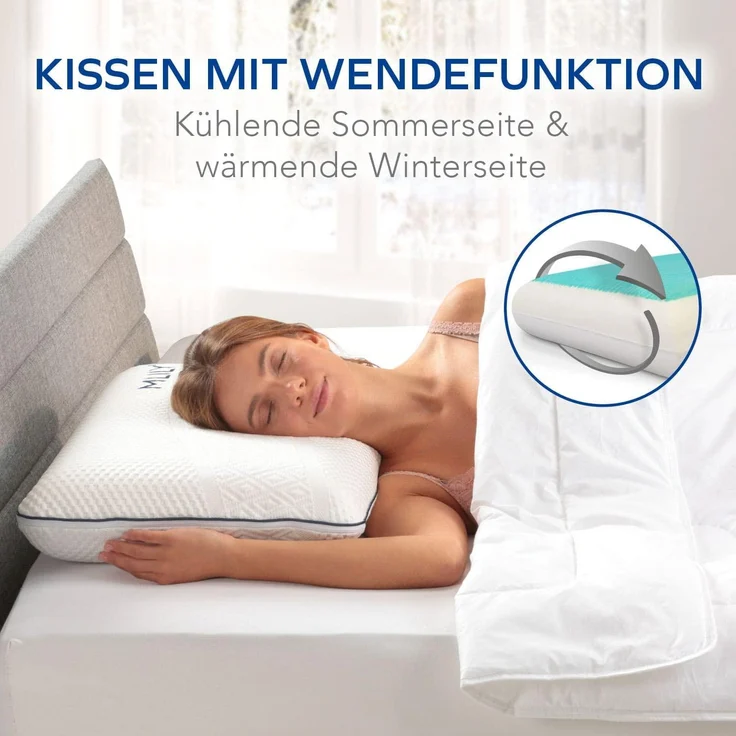 MLILY Nackenkissen »Cooling Gel«, 60x40 cm, mit Wendefunktion: Sommer- und Winterseite – Bild 2
