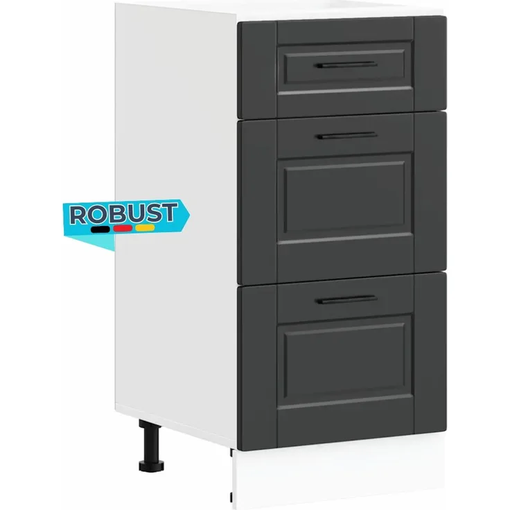Küchenunterschrank SAMU Schwarz 40x46x81,5 cm | Küche Unterschrank mit Schublade