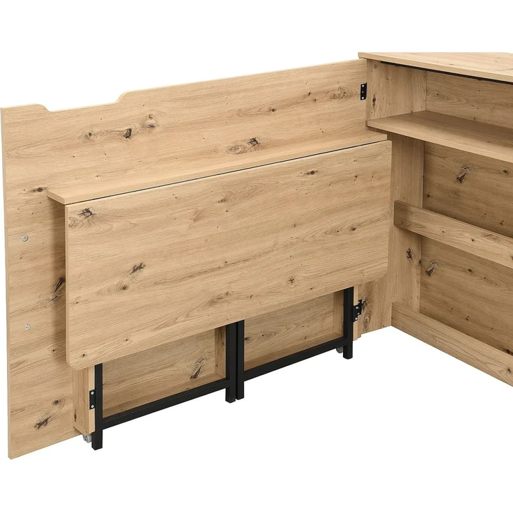 Vente-unique - RELIMY - Schreibtisch - Metall - Naturfarben hell - 115 x 27 x 93 cm – Bild 9