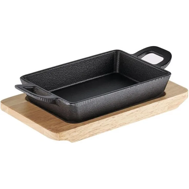 Schulte-Ufer Mini-Servierpfanne Rustika, Pfännchen, Pfanne, Gusseisen, Schwarz, 16x11 cm, 1694-16-s
