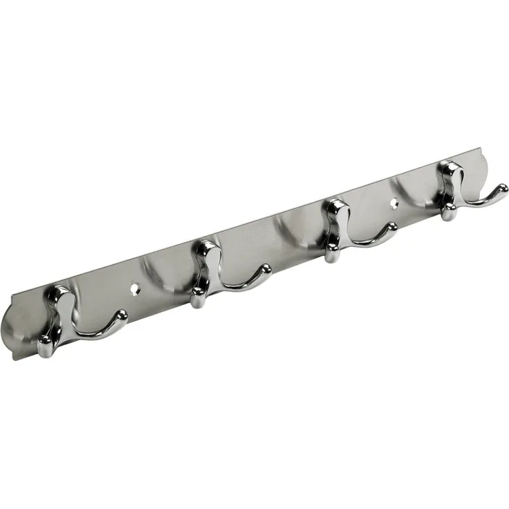 Hettich Garderobenleiste 4 Haken 38,0 x 3,8 x 3,3 cm silber