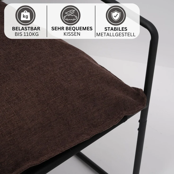 Albatros Designer Vintage Sessel Breston, hochwertiger Stoff Bezug in Braun, sehr bequem, Relaxsessel Loungesessel für Wohnzimmer, Schlafzimmer oder als Fernsehsessel – Bild 5