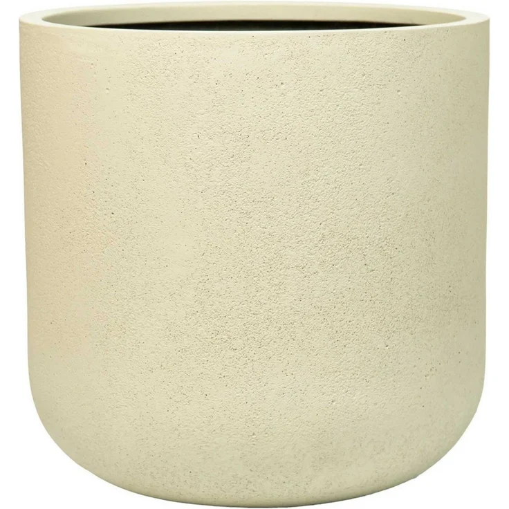 VIVANNO Blumentopf Fiberglas CHICO Rund - Vesuvbeige Matt (1 St), 40x40 cm – Bild 1