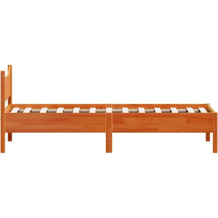 Einzelbetten, Betten für Erwachsene, Massivholzbett ohne Matratze Wachsbraun 90x190 cm Kiefernholz de4264 – Bild 5
