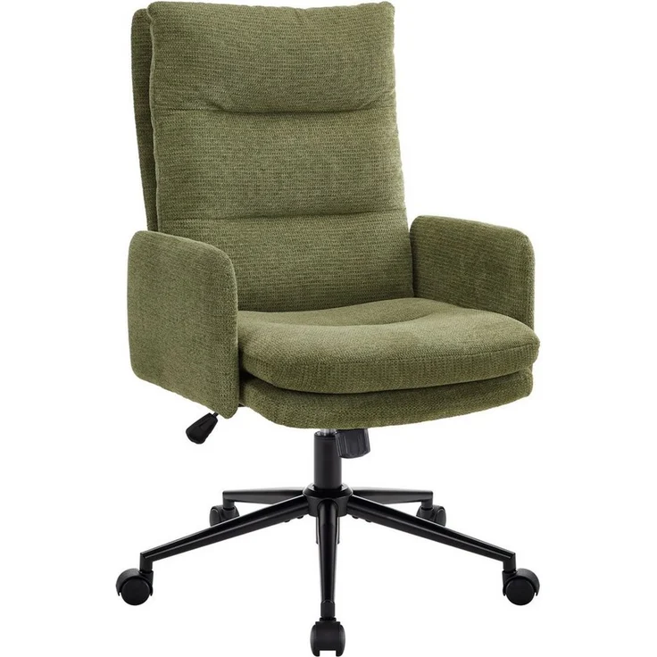 IWMH Bürostuhl Ergonomisch Schreibtischstuhl, Höhenverstellbar Drehstuhl mit Rollen, Lesesessel aus Chenille, Schminktisch Stuhl mit Höher Rückenlehen – Bild 1