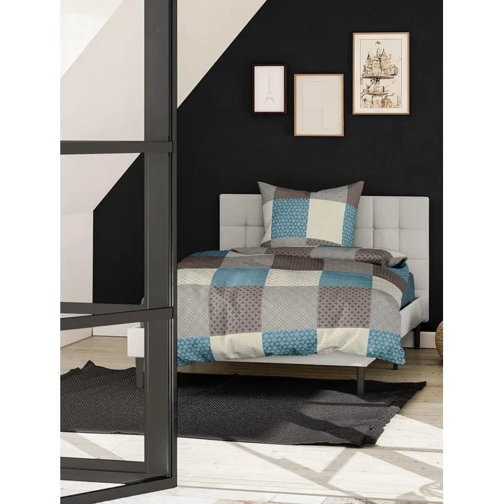 Bierbaum Bettwäsche, 6277, Fein-Biber, Made in Germany, mokka 04, 200x200 cm+ 2 x 80 x 80 cm, für das Doppelbett