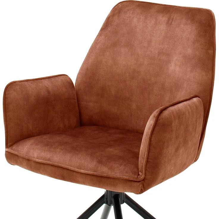 Esszimmerstuhl >Ottawa< mit Armlehne in Rostbraun - 60x89x64 (BxHxT) 180 °drehbar – Bild 3