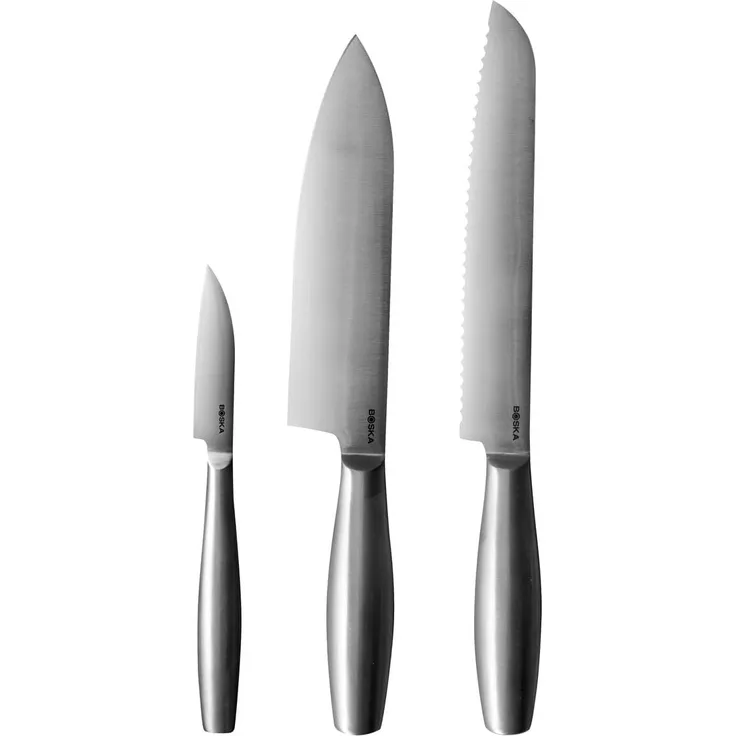 Boska Küchenmesser-Set Copenhagen 3-tlg, Messer, Edelstahl, Silberfarben, 357686