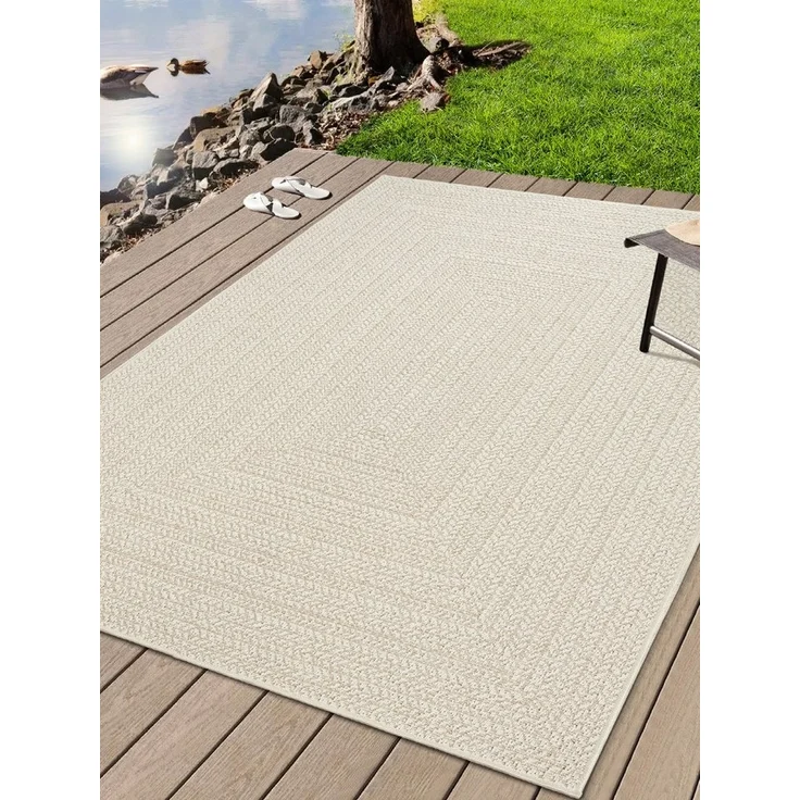 the carpet Teppich Kansas, rechteckig, Höhe: 1 mm, moderner robuster In und Outdoor Teppich Jute Look – Bild 1