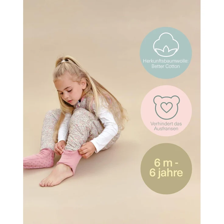 molis&co. Baby-Schlafsack mit Füßen und Socke. 2.5 TOG. Größe: 80 cm (2 Jahre). Ideal für die Übergangszeit und den Winter. Pastel Floral. 100% Baumwolle. – Bild 5