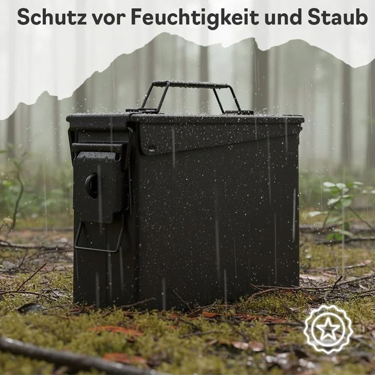 Trucky Aufbewahrungsbox 2x Munitionsbox Box Metallkiste Metallbox 28 x 10 x 18 cm Schwarz – Bild 3