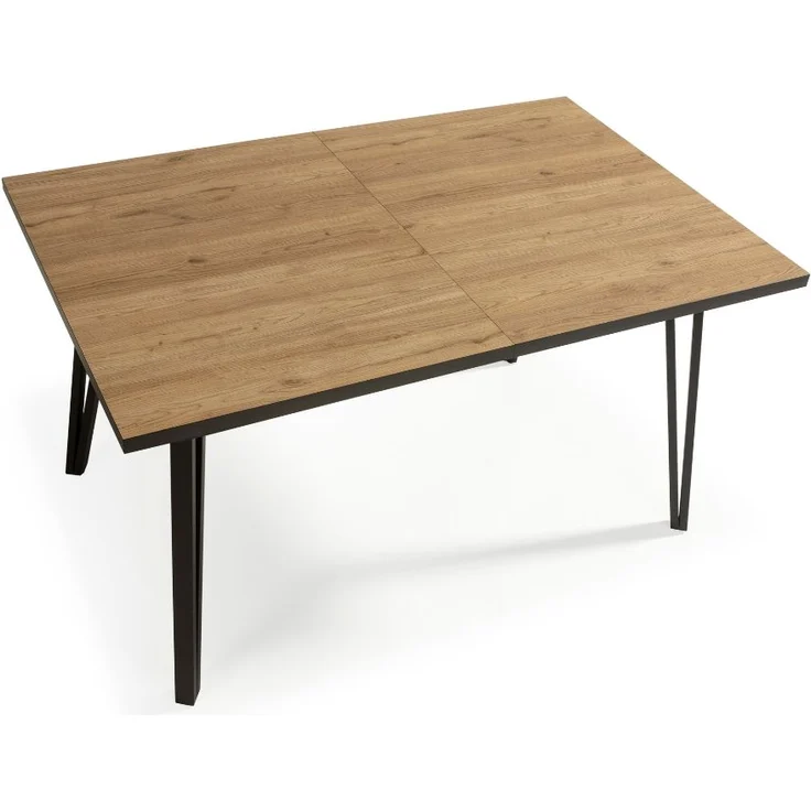 Calicosy Ausziehbarer Tisch von 140 bis 180 cm mit schwarzen Metallbeinen - CLEO - Helles Holz – Bild 8
