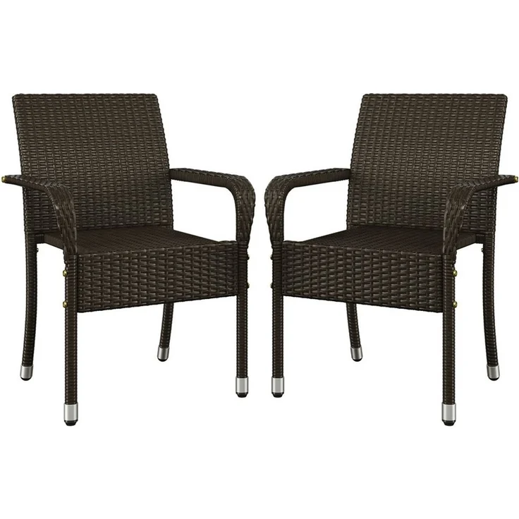 Yaheetech Gartenstuhl 2/4/6er-Set Esszimmerstuhl Rattan-Optik mit Metallbeinen (2 St), Küchenstuhl fürs Esszimmer/Balkon/Terrasse – Bild 5