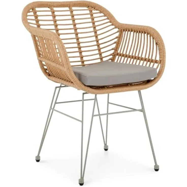 IDIMEX Gartenstuhl PARAMO, In & Outdoor Esszimmerstuhl mit Metallgestell in Rattan Optik braun