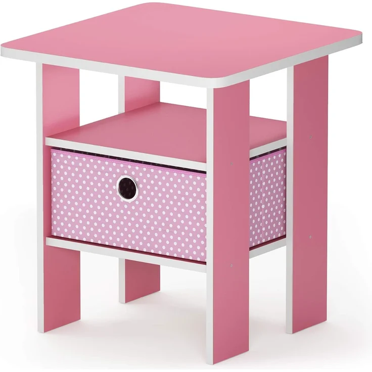 Furinno Andrey Beistelltisch, Nachttisch, Holz, Rosa/Hellrosa, 39. 37x39. 37x44. 45 cm – Bild 5