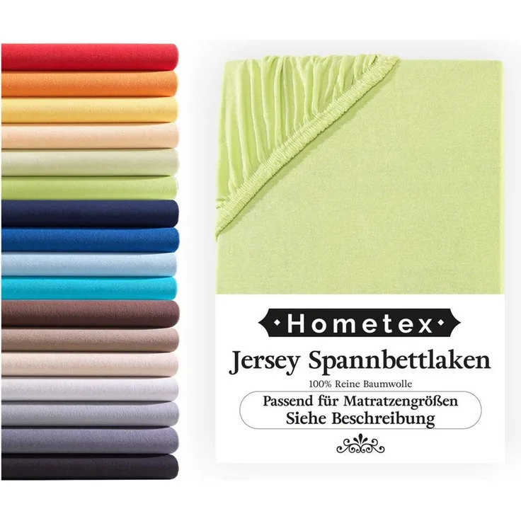 Hometex Premium Textiles Spannbettlaken für Topper bis 10cm Steghöhe, Jersey, Gummizug: Rundumgummizug, ideal für Boxspringbett Topper, 100% reine Baumwolle