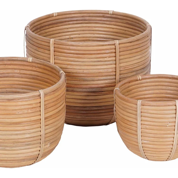 Rattan Korb Blumenkorb Cinta 3er Set – Bild 7