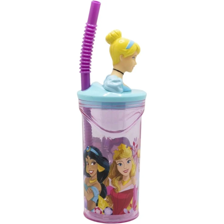 Disney Princess Becher 3D Kindertrinkbecher 360 ml mit Strohhalm & Figurdeckel – Bild 3
