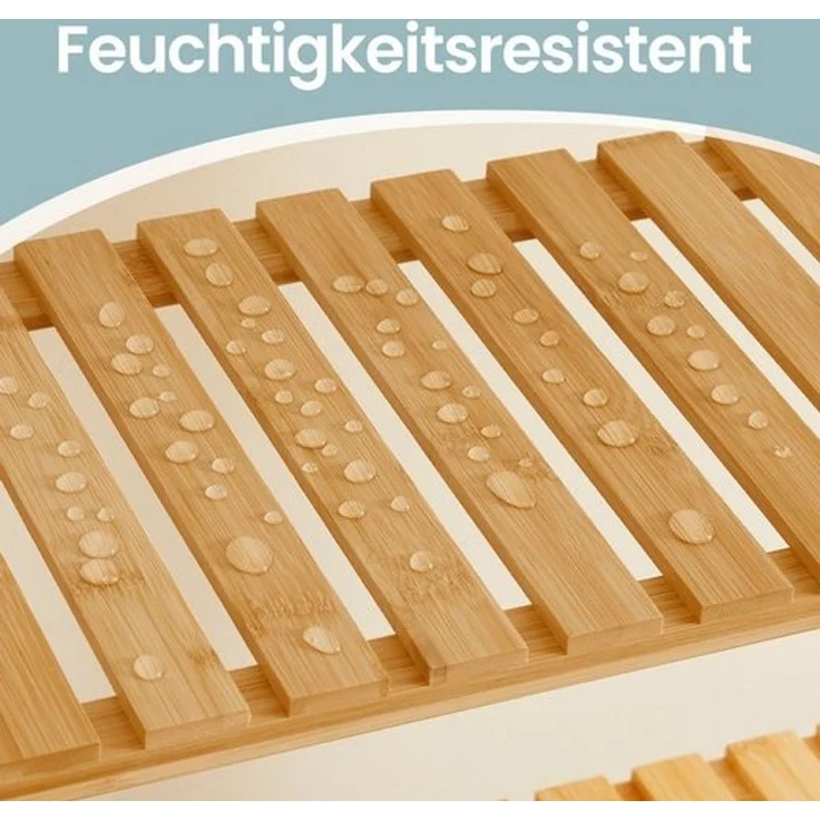 SONGMICS Badezimmerregal, Badregal, Küchenregal, Schuhregal mit 6 Ebenen, Standregal aus Bambus, 26 x 60 x 160,9 cm, für Bad, Wohnzimmer, Flur, Küche – Bild 4