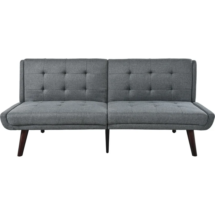 2-Sitzer Schlafsofa H 70 x T 157 x B 51 cm aus Leinen-Mischgewebe mit 5-fach verstellbarer Rückenlehne in Grau – Bild 4