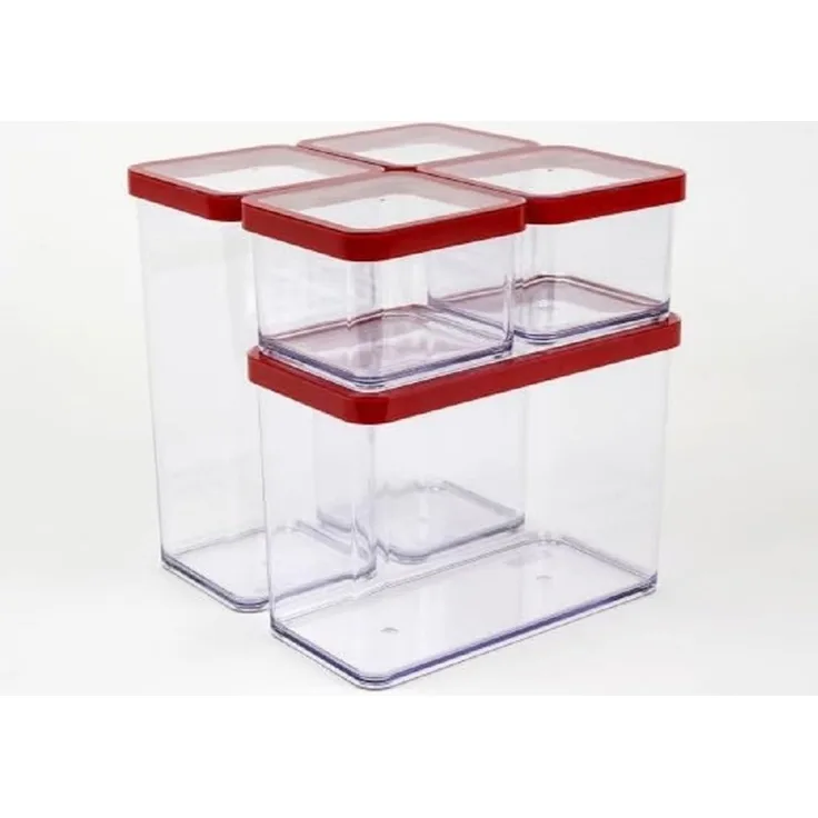 ROTHO Vorratsdose Loft 5er-Set Vorratsdosen mit Deckel verschiedene Größen, (Vorratsdosenset, Set 5-tlg)