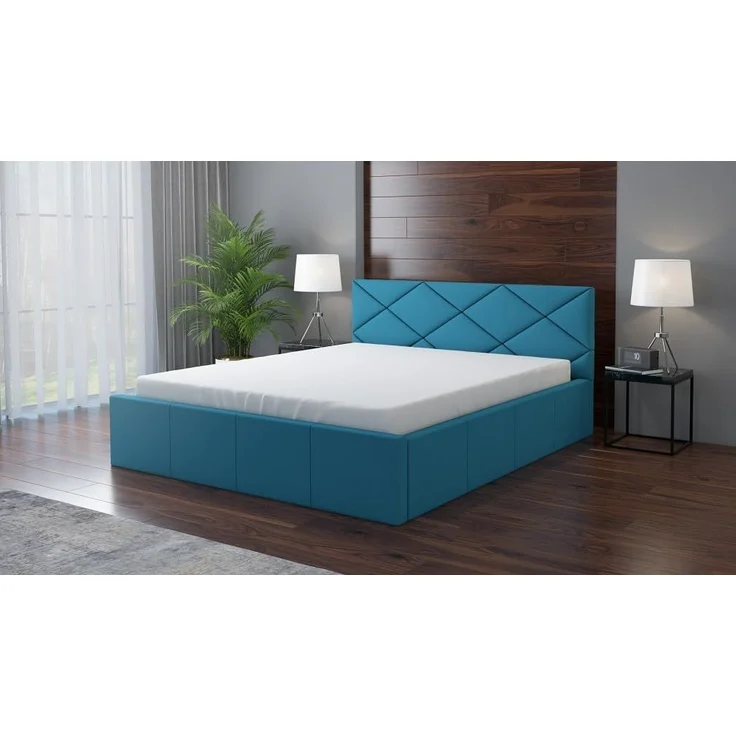 Polsterbett VIGI 120x200 mit Matratze, Bettkasten und Lattenrost. Farbe: Azur 13 – Bild 2