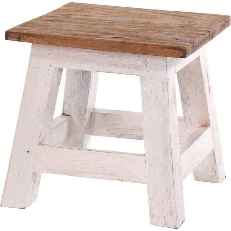 DESIGN DELIGHTS Hocker Fusshocker PALO, 27x26cm (HxB), rustikaler Holzhocker Massivhocker