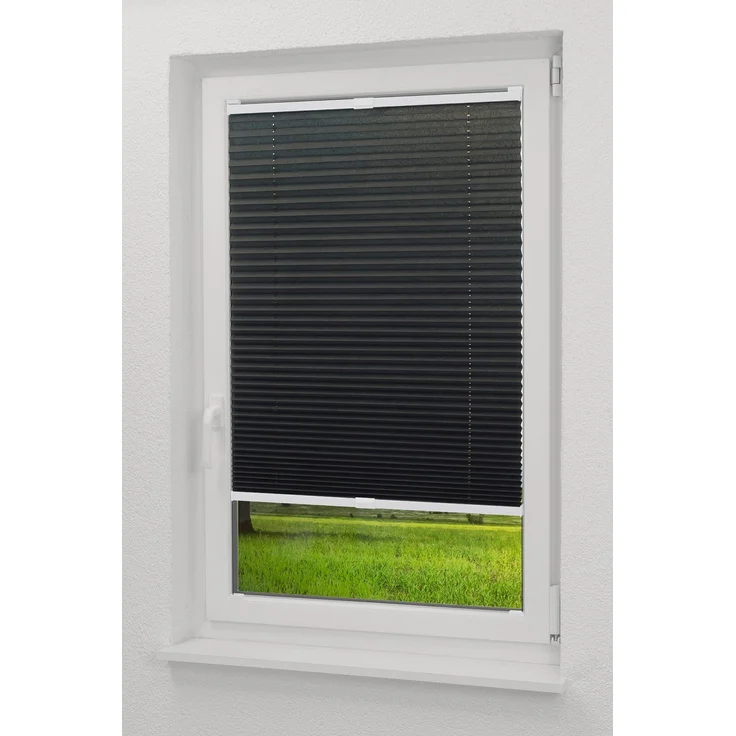 Lysel - Qualitätsplissee Crush Tageslicht graphitschwarz - Plissee in der Größe (Bx H) 110cm * 130cm – Bild 4