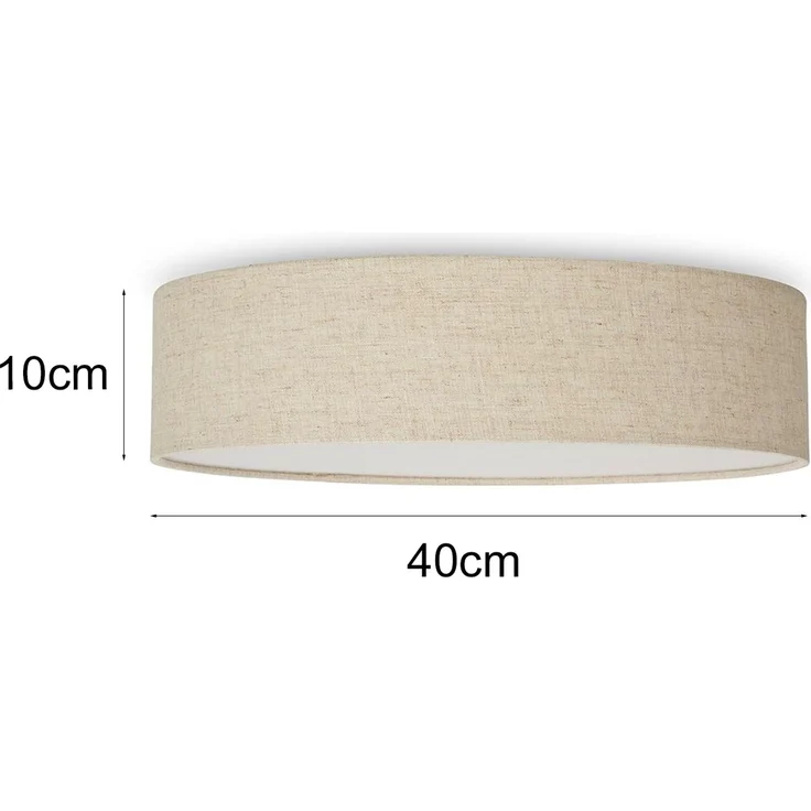 Deckenlampe CEILING DREAM, Leinen Stoffschirm / Abdeckung satiniert, Ø 40cm – Bild 4