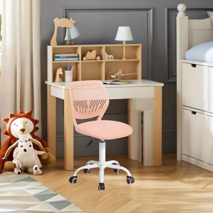 FurnitureR Bunte Schreibtischstuhl, Modernes verstellbares Design Computer Sitz, Swivel Armless Stuhl, Kinderzimmer, Home Office Task Chair – Bild 3