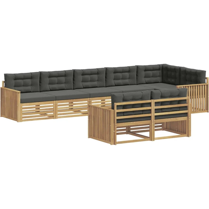 vidaXL Outdoor-Sofagarnitur 8 stk. 8-Sitzer Weiß und Anthrazit 3390682 – Bild 2