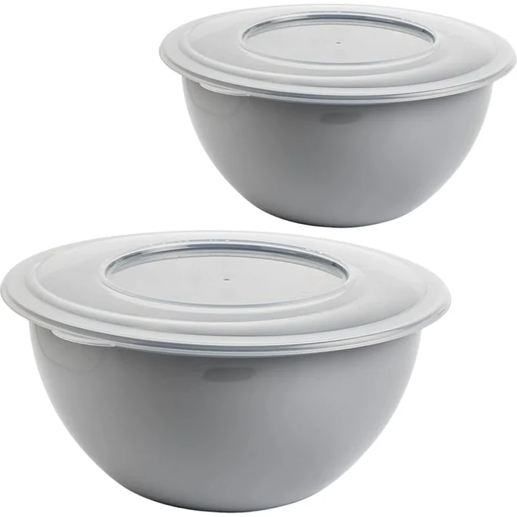 Centi Aufbewahrungsschüssel Schüssel mit Deckel 5l Rührschüssel Set grau, Kunststoff, (2er-Set) – Bild 1