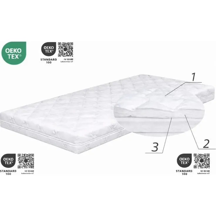 Sleepyshop24 Kindermatratze 160x80x10 cm | Schaumstoffmatratze H2 Mittelharrt | Atmungsaktive Babymatratze mit gestepptem Bezug | Allergikergeeignet, Fall Weiß – Bild 2