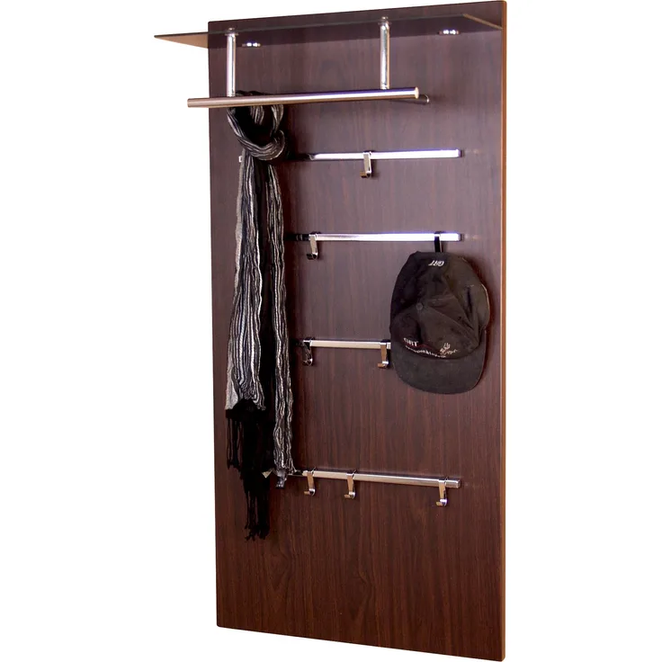 Garderobenpaneele mit Glasablage, braun