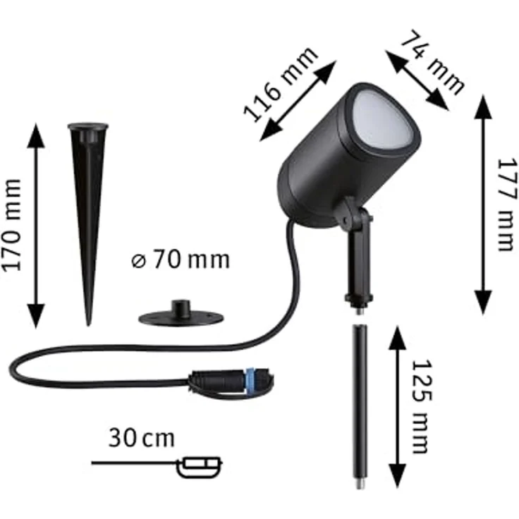Paulmann 94849 Plug&Shine LED Gartenstrahler Zigbee Shira anthrazit RGBW IP65 – Bild 5