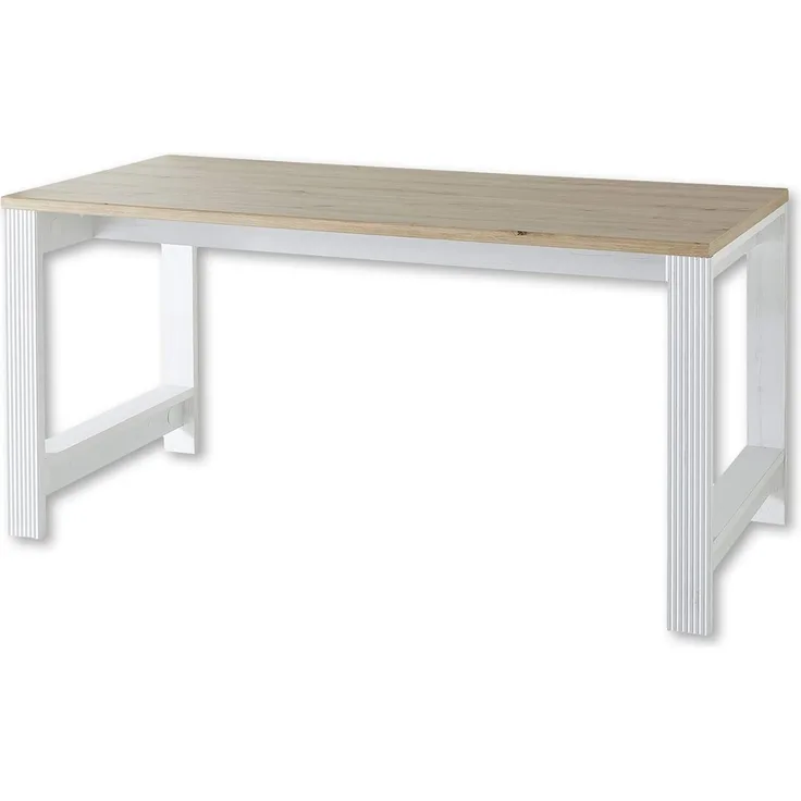 JASMIN Schreibtisch in Pinie hell, Artisan Eiche Optik - Bürotisch Computertisch mit großer Arbeitsfläche - Landhausstil Büromöbel Komplettset - 160 x 76 x 80 cm (B/H/T)