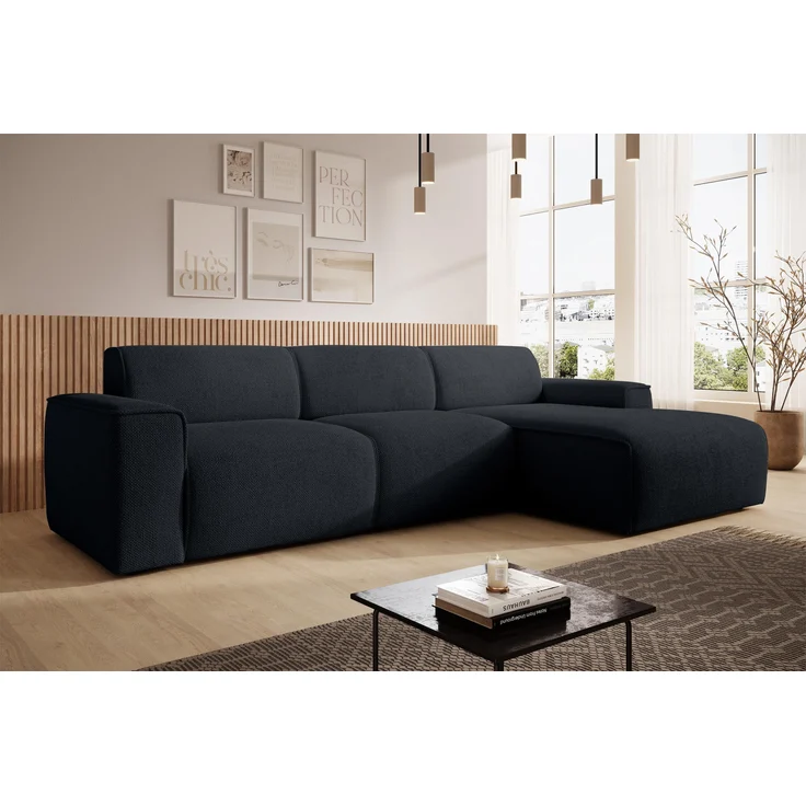AX LIVING Couch Sofa L Form Didim mini Schwarz 310 cm breit, stilvoll R – Bild 1