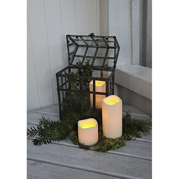 LED Stumpenkerze -Paul', Batterie und Timer, weiß, outdoor, H 15cm – Bild 6