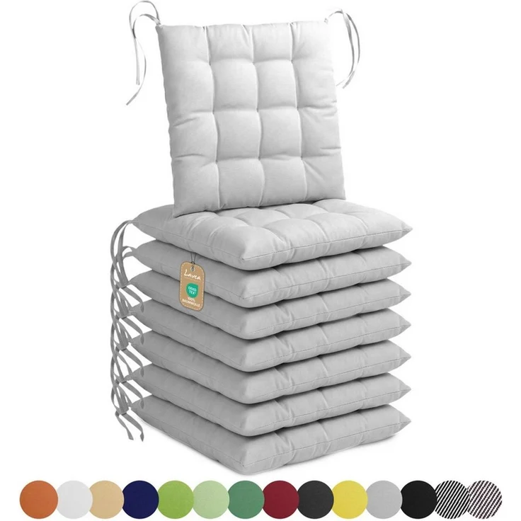 Lavea Stuhlkissen Lavea® Sitzkissen & Stuhlkissen 40x40 cm – 4er/8er Set, 40x40x3 cm, mit Stoffbändern, Indoor & Outdoor, für Garten & Balkon – Bild 1
