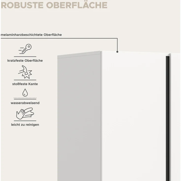 Anga Kleiderschrank 2-türig in weiß – Bild 8