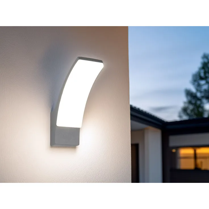 Moderne LED Außenwandleuchte BEJA aus Aluminium in Anthrazit, Höhe 22,5cm