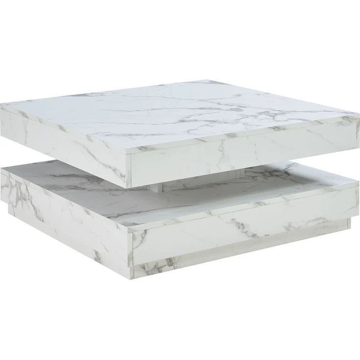 Couchtisch Florenz 76x76x38 cm Marmoroptik, weiß [en. casa] – Bild 3