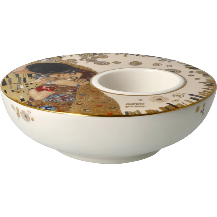 Goebel / Gustav Klimt Der Kuss,Kerzenhalter,12,0cm x 12,0cm x 4,0cm / Porzellan / 12,0cm x 12,0cm x 4,0cm – Bild 8