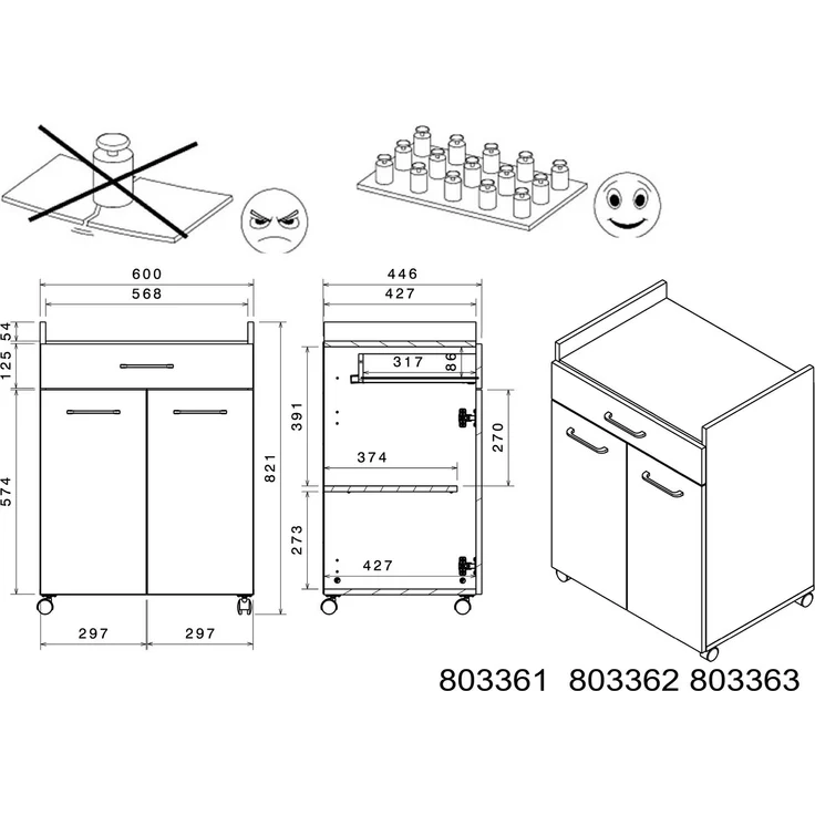 Mehrzweckschrank-Set >Malice 1< (2-teilig) Beton Optik hell, Weiß, Buffetschrank + Beistellschrank – Bild 8