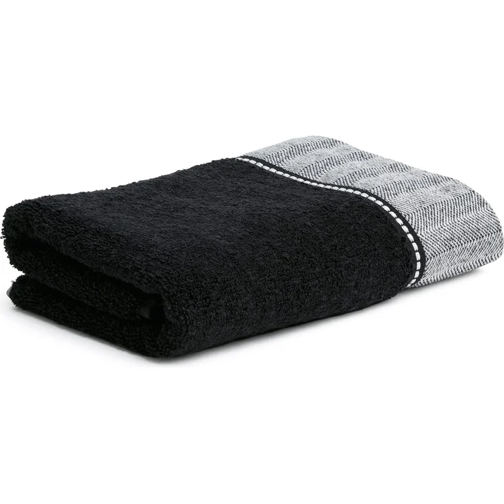 Möve Handtuch Brooklyn Uni, Walkfrottier (1-St), mit Fischgratbordüre, Made in Germany – Bild 1