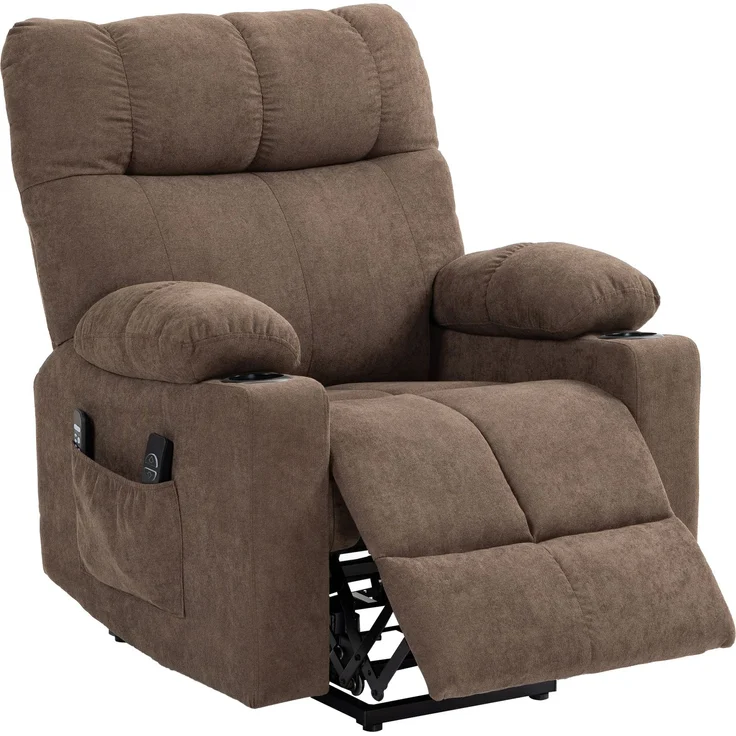 MELAYR, Relaxsessel mit Aufstehhilfe, elektrisch, 90x75x100cm, Braun – Bild 2