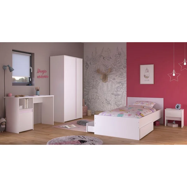 Parisot Pirouette23 Kinder-/Jugendzimmer-Set – 3-teilig, in Weiß und Grau oder Rosa